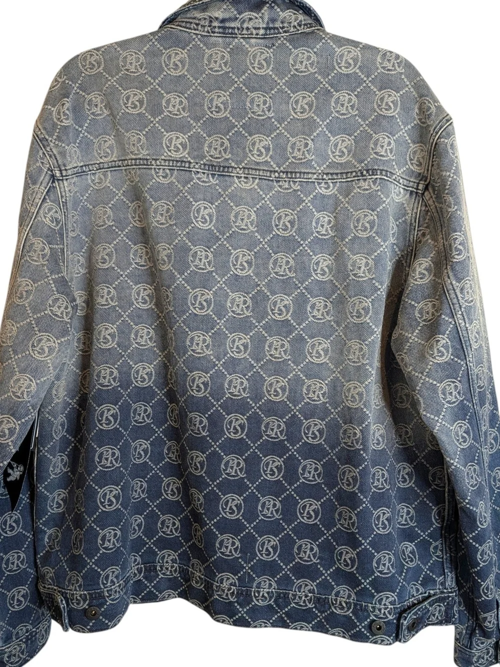 PRPS Purgatory Logo Denim Trucker Jacket XL AOP All Over Print Grunge Streetwear